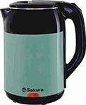 Чайник электрический Sakura SA-2168BGR 1.8 черный/зеленый чайник электрический kitfort кт 6197 2 бело зеленый