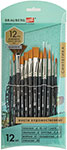 Кисти художественные Brauberg ART CLASSIC, набор 12 шт., синтетика (200963) карандаши чернографитные художественные brauberg art premiere набор 12 штук в пенале 4h 8b 181895