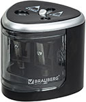 Точилка электрическая Brauberg DUAL, для 2 диаметров карандашей, 4 батарейки АА, черная (270581)