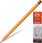 Карандаш чернографитный 6B Koh-I-Noor 1500, комплект 12 штук (880476) карандаш чернографитный koh i noor 1500 b