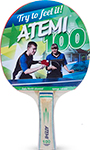 Ракетка для настольного тенниса Atemi 100 CV мячи для настольного тенниса atemi 3 оранжевые 6 шт