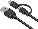 фото Кабель vention usb type c m micro b 5pin/usb 2.0 am black edition 0.5м cabbd