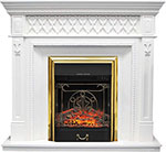 фото Каминокомплект royal flame alexandria с очагом majestic fx brass (rb-std3brfx) (белый дуб)