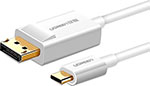 Адаптер  Ugreen USB-C - DisplayPort 4K@30Гц, 1.5м (40420) белый адаптер vcom displayport dvi m f 0 15м white cg602
