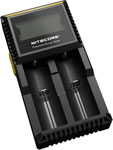Зарядное устройство NITECORE D2 18650/16340 на 2*АКБ Intellicharge V2, совместим с Li-ion и Ni-MH/Ni-Cd аккумуляторами, с автоматическим определением