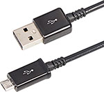 

Кабель Rexant USB - microUSB, длинный штекер, 1 м, черный