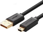 Кабель Ugreen US132 (30472) USB 2.0 A Male to Mini 5 Pin Male Cable, 2 м, черный