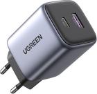 

Сетевое зарядное устройство Ugreen CD350 (15539) Nexode 35W USB-A - USB-C Wall Charger EU, серый