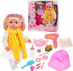 

Игровой набор Наша игрушка Маленькая мама в компл. кукла 42см. пьет писает звук предм. 4шт. эл.пит. 2*АА не вх. в комп. ко