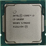 Процессор Intel Core i3 i3-10105F Comet Lake 3700 МГц Cores 4 6Мб Socket LGA1200 65 Вт BOX BX8070110105FSRH8V