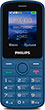 Мобильный телефон Philips Xenium E2101 синий кошелёк на молнии отдел для карт для монет синий