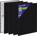 Холсты черные на картоне (МДФ) Brauberg ART, комплект 5 шт., 25х35 см, 280 г/м2, грунт, 100% хлопок (880350)