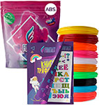 Набор для 3Д творчества Funtasy ABS-пластик 10 цветов + Книжка с трафаретами квадратный пастельный набор 36 цветов