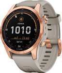 Спортивные часы Garmin Fenix 7S Solar - Rose Gold, цвет ремешка: песочный (010-02539-11)