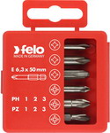 Набор бит Felo PZ1-3 и PH1-3 50 мм в упаковке  6 шт 03291516 - фото 1