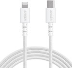 Кабель ANKER PowerLine Select+ USB-C - MFI 09м, A8617, White/белый кабель anker powerline ii type c to 8pin 0 9 m красный