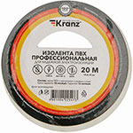 Изолента профессиональная Kranz ПВХ, 0.18х19 мм, 20 м, белая