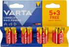 

Батарейка Varta LONGLIFE MAX POWER (MAX TECH) LR6 AA BL8 Alkaline 1.5V (4706)