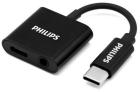 Стерео адаптер Philips USB-C male-3.5 female, с поддержкой зарядки, 0.05 м (SWA3021)