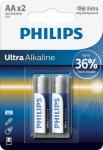 

Батарейка Philips Ultra Alkaline, щелочная, 2 AA, в блистере (LR6E2B/97)