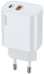 Зарядное устройство Pero TC24 USB-A + USB-C PD 20W белый (TC24W)