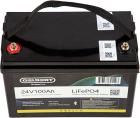 

Литиевый тяговый аккумулятор Gelbert LiFePO4, 24V/100Ah/120А/2400Wh, Bluetooth, Черный
