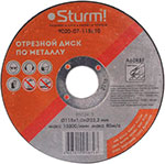 Диск отрезной по металлу Sturm 9020-07-115x10 АРМИРОВАННЫЙ размер 115x1.0x22.23