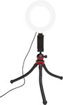 Трипод-осьминог mObility MRL-6, с LED светильником, черный трипод для телефона mobility с гибким штативом осьминог красный