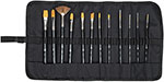 Кисти художественные Brauberg ART CLASSIC, 12 шт., в черной скрутке, синтетика, № 1-14+веерная (200968)