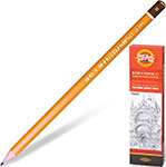 Карандаш чернографитный B Koh-I-Noor 1500, комплект 12 штук (880471) карандаш чернографитный koh i noor 1500 6h