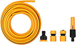 Шланг для полива усиленный Deko DKI20, 1/2, 20 м, с насадкой и коннекторами, 5 предметов (065-0464), желтый шланг для полива усиленный deko dki20 1 2 20 м с насадкой и коннекторами 5 предметов 065 0464 желтый