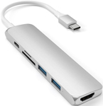 

USB-C адаптер Satechi Type-C Slim Multiport Adapter V2, серебристый (ST-SCMA2S)
