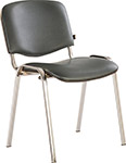 Стул Brabix Iso CF-001, хромированный каркас, кожзам серый, 531426 стул для персонала и посетителей brabix