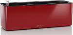 Настольное кашпо с автополивом Lechuza CUBE Glossy Triple, пластик, ярко-красное, Ш14 Д14 В40 см, 13672