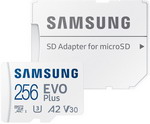Карта памяти Samsung EVO Plus 256GB + адаптер (MB-MC256KA/APC) оптовая sd карта защиты коробка адаптер карты tf маленькая белая коробка