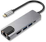 Мульти переходник Bion USB, Type-C переходник orico uts1 3ad 05 eu bk bp универсальный