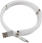 Дата-кабель mObility USB - micro USB, белый, скручивание на магнитах