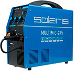 Полуавтомат сварочный Solaris MULTIMIG-245, 230 В, MIG/FLUX/MMA/TIG, евроразъем, горелка 3 м, смена полярности, 2T/4T, регулировка индуктивности горелка m 25 евроразъем рекорд 5м
