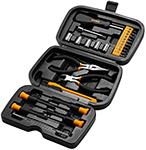 Набор инструментов для дома Deko DKMT25 (25 предметов) в чемодане черно-серебристый игровой модуль в чемодане мастерская 25 предметов