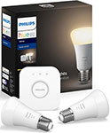 Комплект умных ламп Philips Hue Starter Kit E27 White 2шт с блоком управления (929001821619)