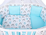 

Комплект в кроватку Amarobaby Ежики голубой 15 предметов AMARO-3015-Ez