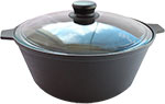 Кастрюля Камская посуда ка27 2,5л чугунная со стеклянной крышкой котел чугун 5 л с крышкой камская посуда к51д