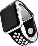 Ремешок силиконовый Red Line двухцветный для Apple watch - 38-40 mm (S3/S4/S5 SE/S6), черно-белый ремешок силиконовый mb для apple watch – 42 44 mm s3 s4 s5 se s6 яркий желтый ут000027900