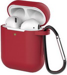 

Чехол для наушников Eva для Apple AirPods 1/2 с карабином - Красное вино (CBAP40RV)