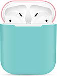Чехол силиконовый Eva для наушников Apple AirPods 1/2 - Бирюзовый/Розовый (CBAP03TQP)