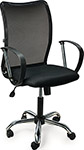 Кресло Brabix Spring MG-308, с подлокотниками, хром, ткань черная TW, 531403 кресло оператора brabix optima mg 370 с подлокотниками экокожа ткань черное 531580