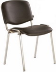 Стул Brabix ''Iso CF-001'', хромированный каркас, кожзам черный, 531424 стул для персонала и посетителей brabix iso cf 005 каркас кожзам 531977
