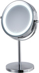 Зеркало двустороннее Hasten c x7 увеличением и LED подсветкой - HAS1811 (цвет-silver, LED подсветка 3 уровня) зеркало косметическое настольное swensa двустороннее 17 см чёрный