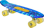 Скейт Navigator пласт. кол.PU со светом 60х45мм, алюм.траки, со свет.эффектами, 56х15х11см, синий пальчиковый скейтборд с рампой скейт парк микс