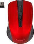 Мышь беспроводная Sonnen V99, USB, 800/1200/1600 dpi, 4 кнопки, оптическая, красная, 513529
